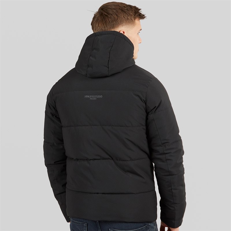 Henleys Mens System Ski Puffer Jacket Black