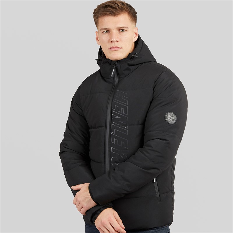 Henleys Mens System Ski Puffer Jacket Black