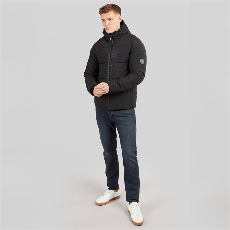 Henleys Mens System Ski Puffer Jacket Black