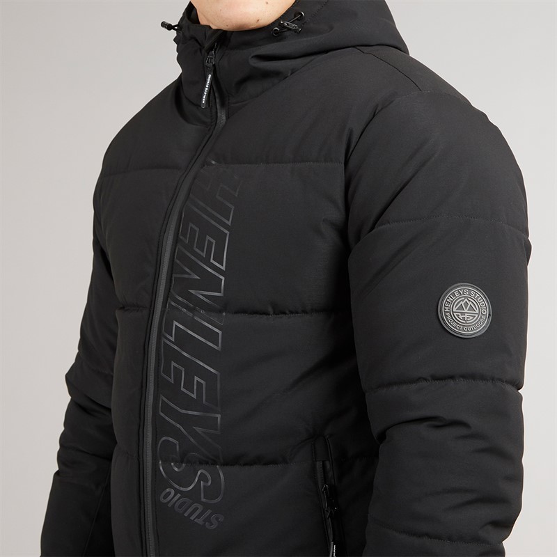 Henleys Mens System Ski Puffer Jacket Black