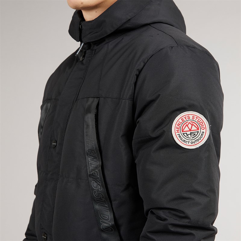 Henleys Mens Traction Bomber Jacket Black