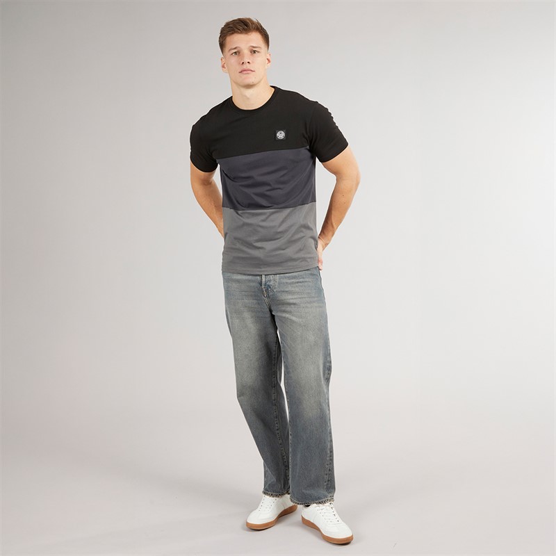 Henleys Mens Henpanel T-Shirt Black