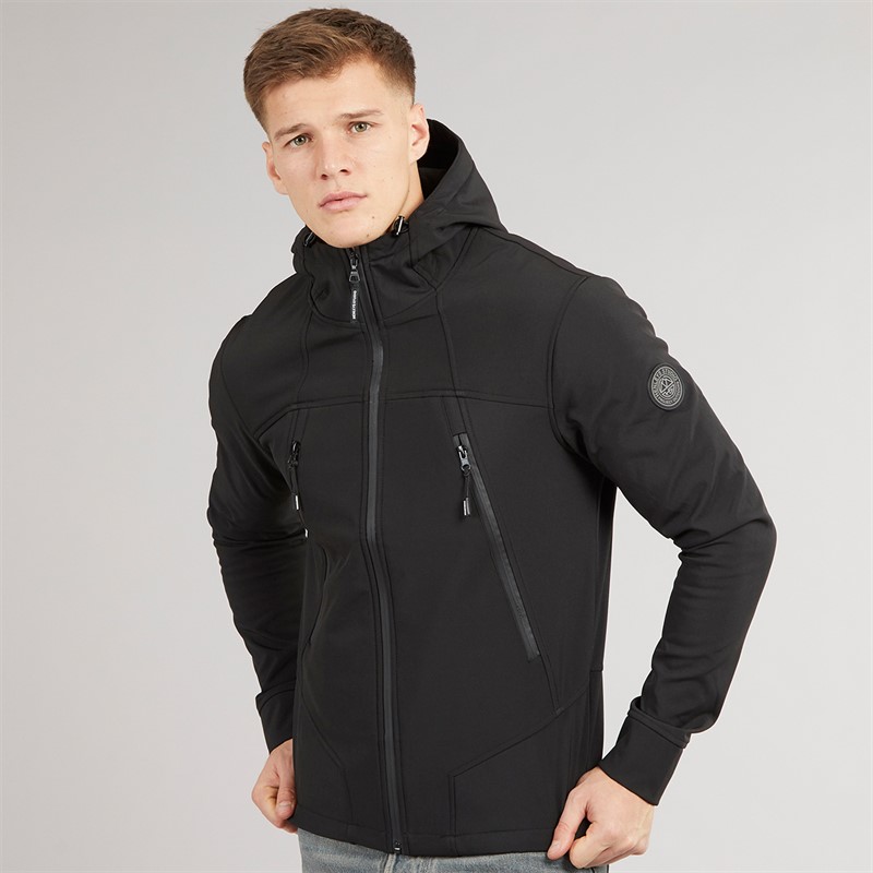 Henleys Mens Expand Soft Shell Jacket Black