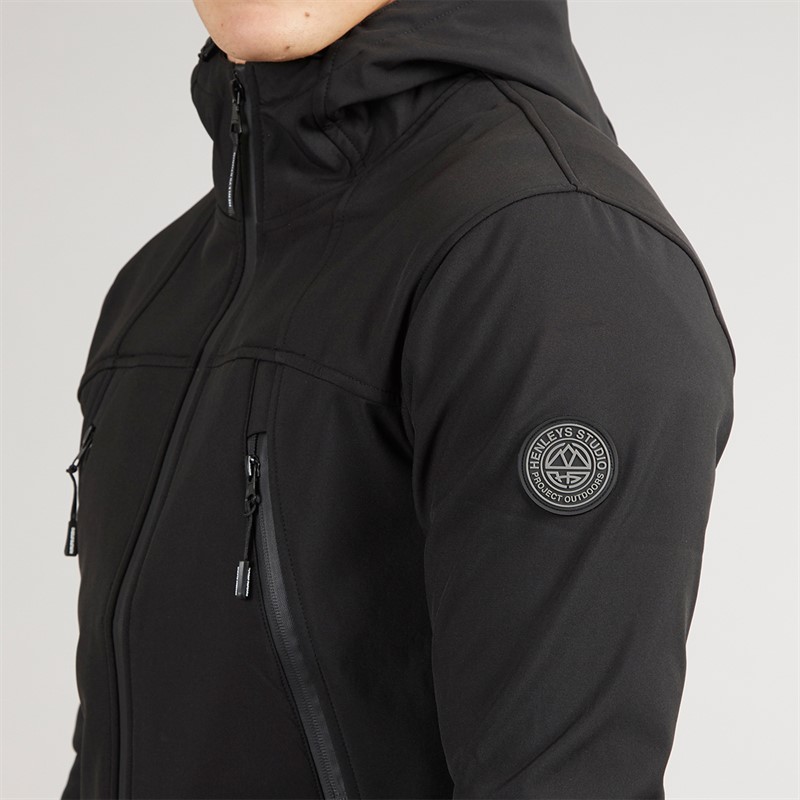 Henleys Mens Expand Soft Shell Jacket Black
