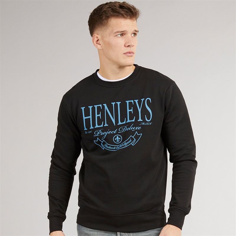 Henleys Mens Henbank Sweatshirt Black