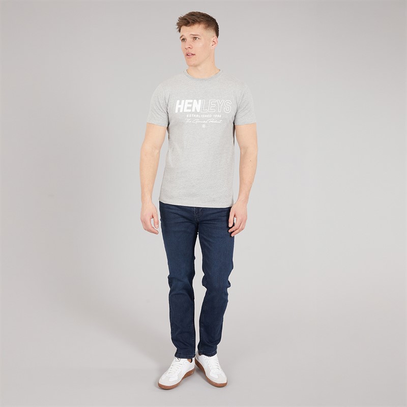 Henleys Mens Melvern T-Shirt Grey Marl