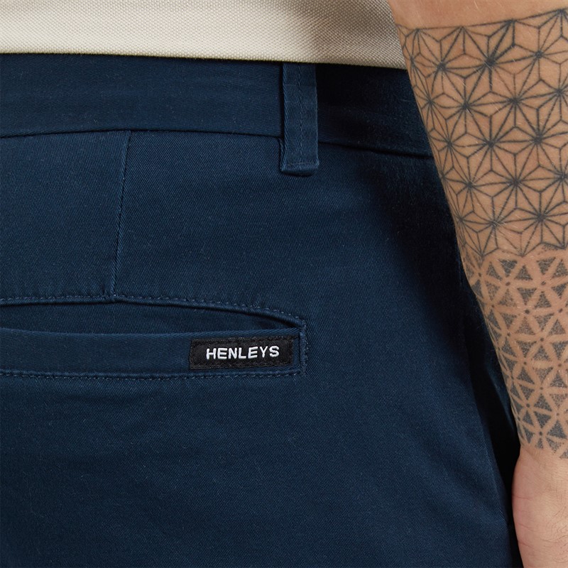 Henleys Mens Visit Chinos Blue