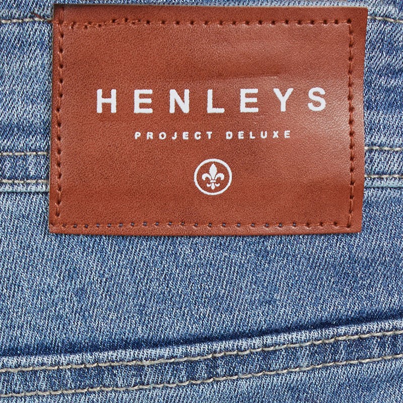 Henleys Mens Mayhen Slim Fit Jeans Light Wash