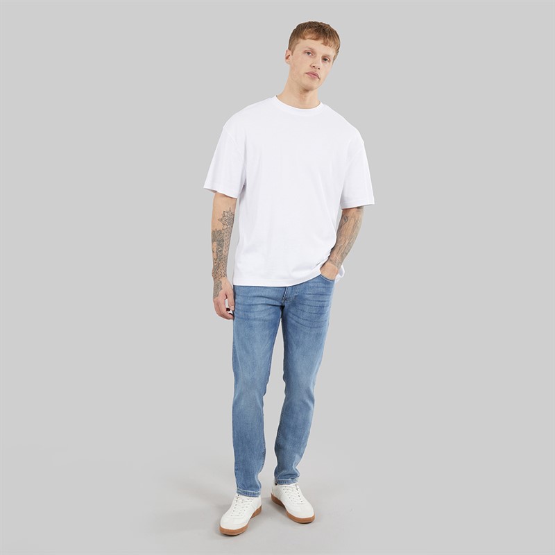 Henleys Mens Mayhen Slim Fit Jeans Light Wash