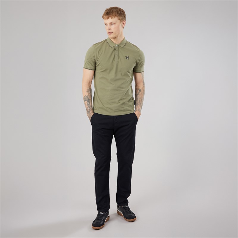 Henleys Mens Moorehen Polo Shirt Khaki