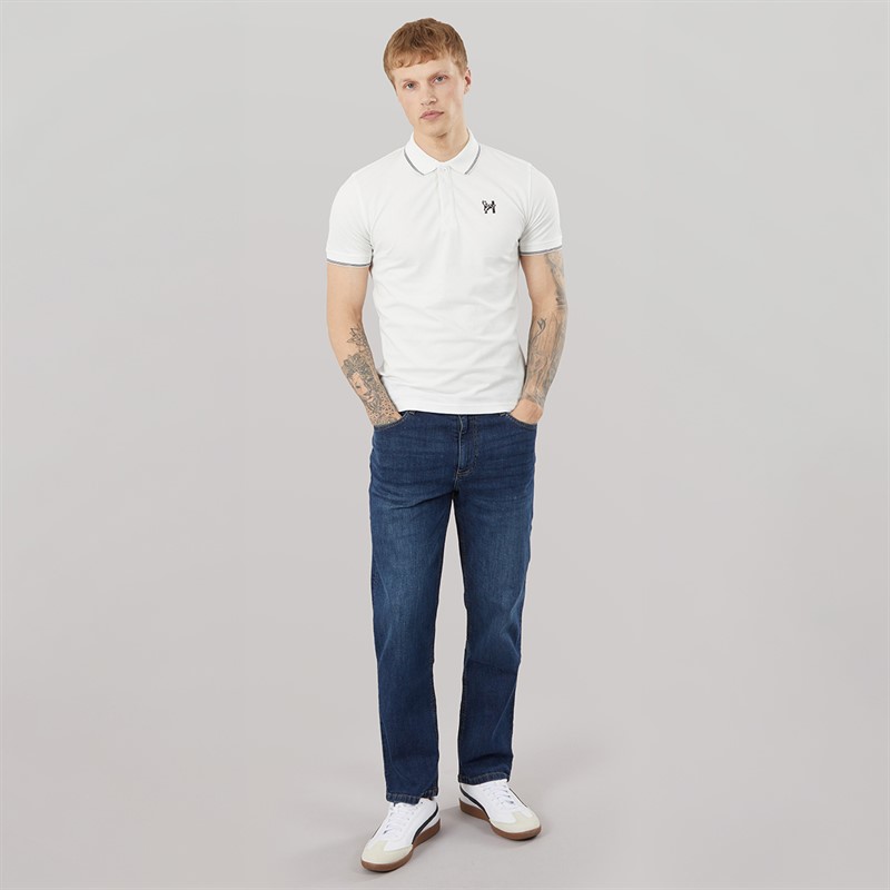 Henleys Mens Moorehen Polo Shirt White