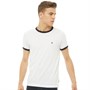 French Connection Męskie FCUK Ringer T-Shirt Biały