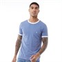 French Connection Mens FCUK Ringer T-Shirt Light Blue Melange
