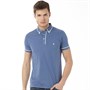 French Connection Mens Piping Polo Light Blue Melange