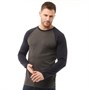 French Connection Mens Raglan Long Sleeve T-Shirt Charcoal Melange/Marine