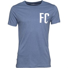 French Connection Tee-Shirt FC Chest Homme Bleu Clair Chiné/Blanc