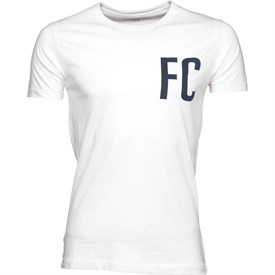 French Connection Tee-Shirt FC Chest Homme Blanc/Bleu Marine