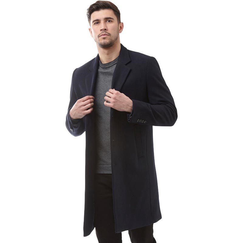 Egara Dark Navy Double Ted Modern Fit Peacoat Men S Wool Peacoat Dark Green Jackets And Coats Ted Baker Uk