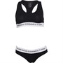 French Connection Womens Crop Top And Briefs Set Black