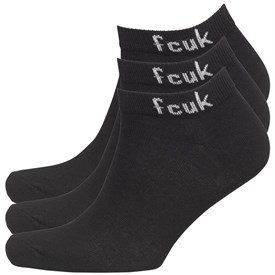 French Connection Heren Fcuk Drei Pack Sneaker Sokken Zwart french connection kopen in de aanbieding