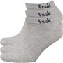 French Connection Mens FCUK Three Pack Trainer Socks Light Grey