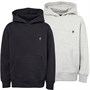 French Connection Boys Two Pack Hoodies Light Grey Melange/Marine