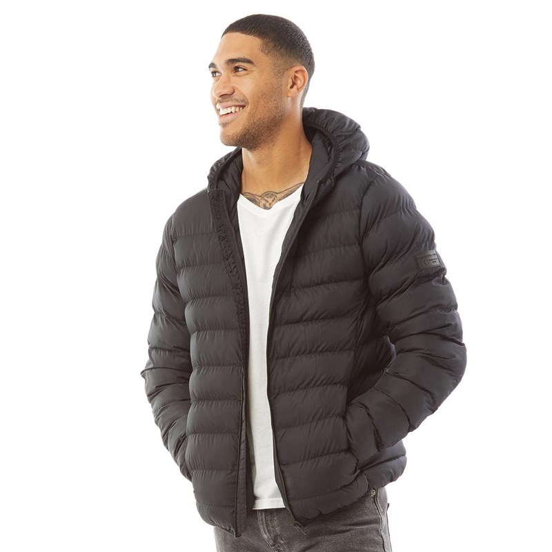 French Connection Mens Row 2 Hooded Jacket Marine