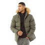French Connection Parkas Row 4 Fur Homme Kaki