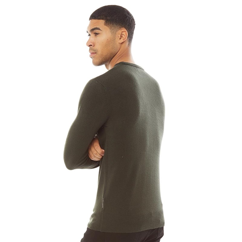 French Connection Mens Cash Crew Jumper Dark Green