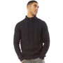 French Connection Pulls 1/2 Zip Cable Homme Bleu Marine Foncé