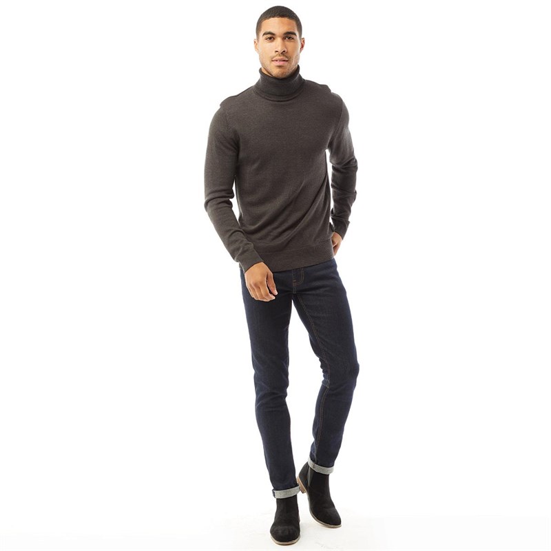French Connection Herrer Cotton Rullekrave Mørk Grå
