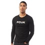 French Connection Herren FCUK Top mit langem Arm Schwarz