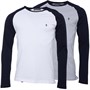 French Connection Mens Raglan Long Sleeve Top Two Pack Light Grey Melange/Marine/White/Marl