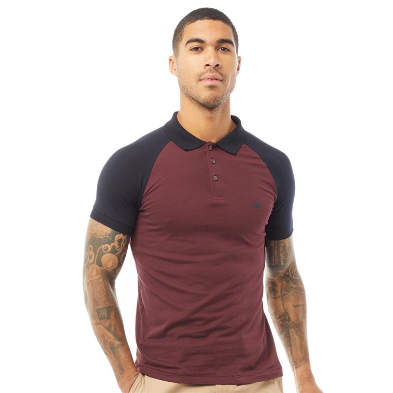 French Connection Męskie Koszulka Polo Burgund