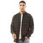 French Connection Mens Large Gingham Flannel Check Long Sleeve Shirt Dark Green/Marine