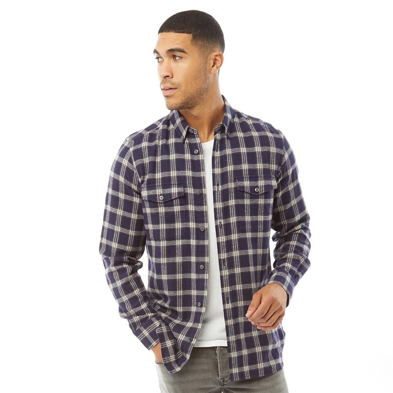 Buy French Connection Mens Square Check Pocket Flannel Long Sleeve ...