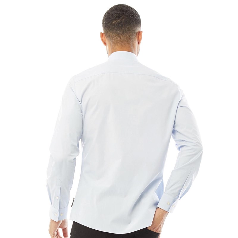 French Connection Herren Formal Hemd mit langem Arm Hellblau