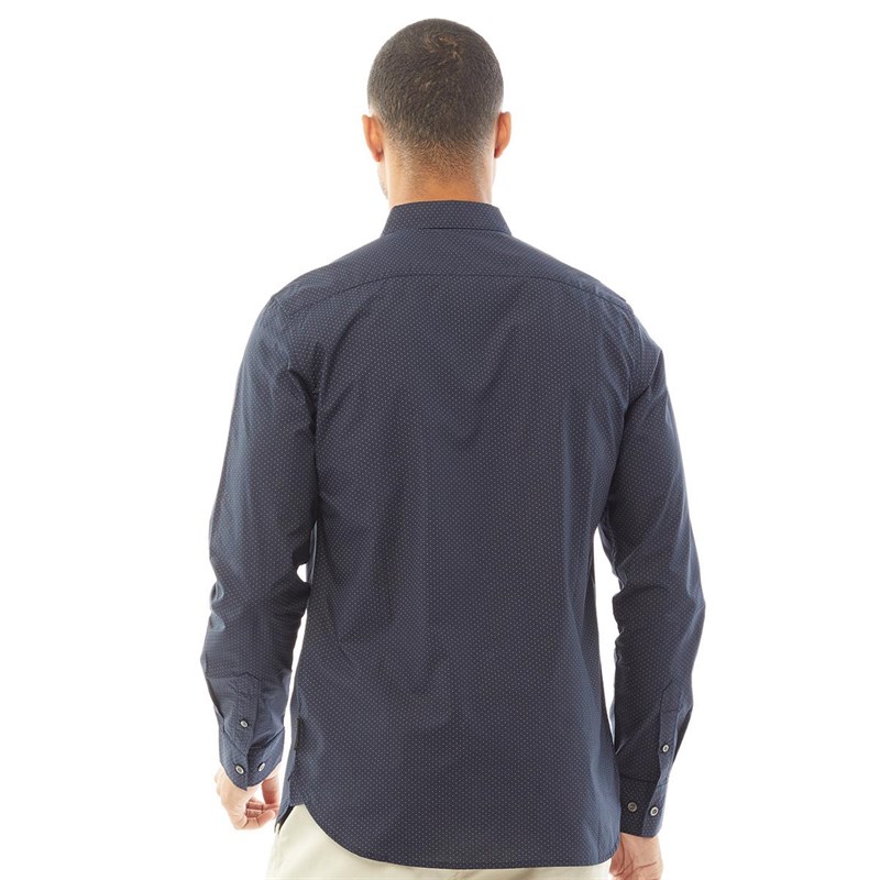 French Connection Heren Design Overhemden met lange mouwen Marineblauw