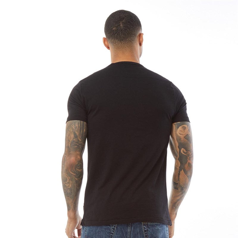 French Connection Męskie FCUK Chest T-Shirt Czarny