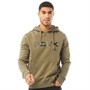 French Connection Mens FCUK O/Head Sweat Hoodie Khaki/Black