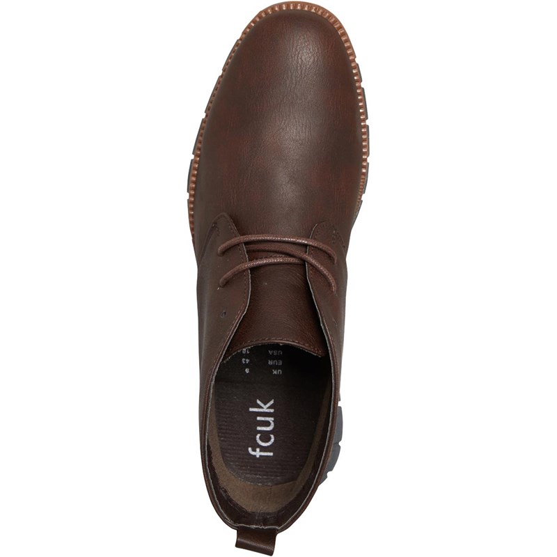 French Connection Mens Tread Sole Boots Dark Brown