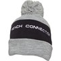 French Connection Mens Stripe Bobble Hat Light Grey Marl/Marine