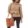 French Connection Sacs à main Slouchy Femme Brun Clair