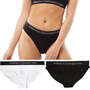 French Connection Womens Three Pack Lurex Waistband Briefs Black/White