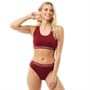 French Connection Womens Crop Top And Briefs Set Bloodstone