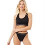 French Connection Womens Crop Top And Tanga Briefs Set Black