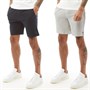 French Connection Herre Two Pack Shorts af jerseystof Marineblå