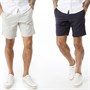 French Connection Mens Chino 4 Two Pack Shorts Marine/Stone