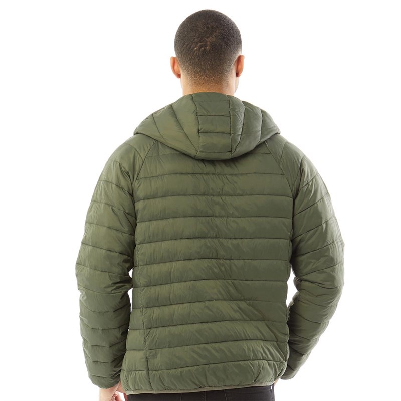 French connection mens row 2 hooded jacket khaki hot sale