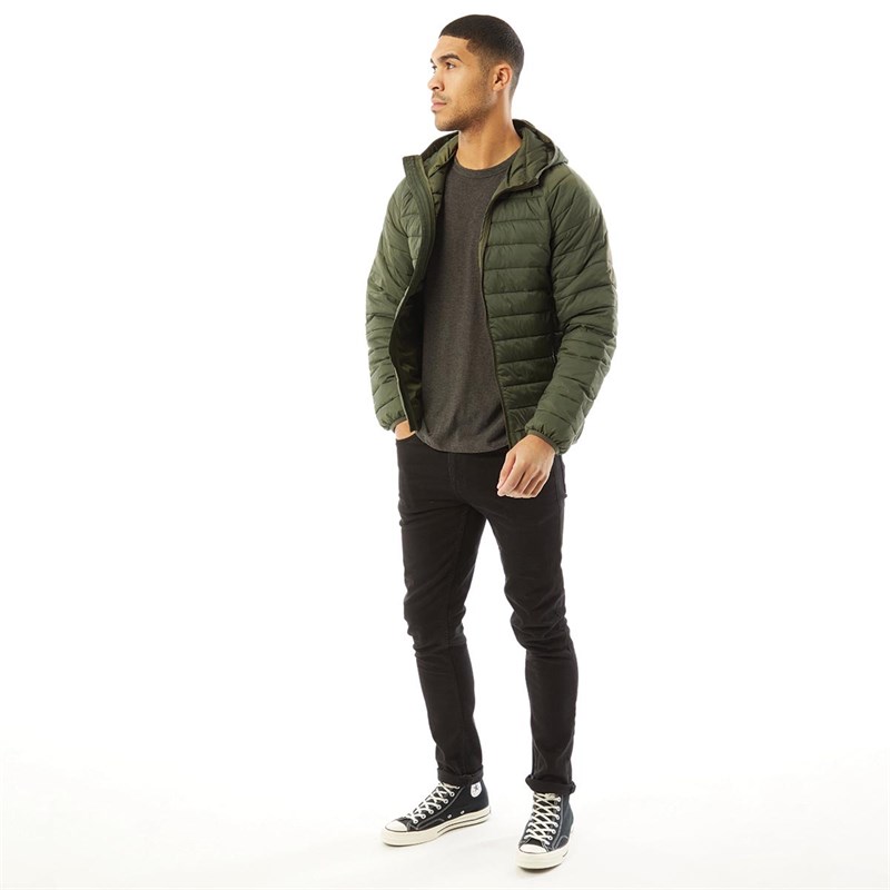 French connection mens row 2 hooded jacket khaki shop